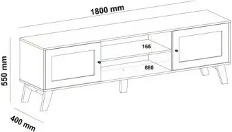 Rack para Tv ate 75" com 2 portas CHARLOTTE cor Pinho/Off White - Artely — imagem 10