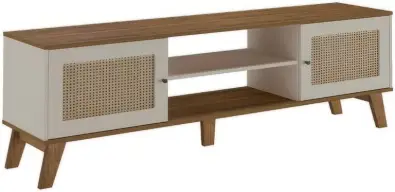 Rack para Tv ate 75" com 2 portas CHARLOTTE cor Pinho/Off White - Artely — imagem 1