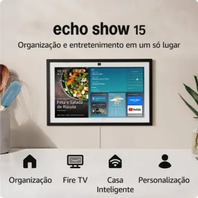 Echo Show 15 (Geração mais recente) | Smart display Full HD de 15,6" com Alexa