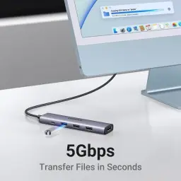 USB C Hub 5 em 1 adaptador multiporta 4K HDMI, fornecimento de energia de 100 W — imagem 4