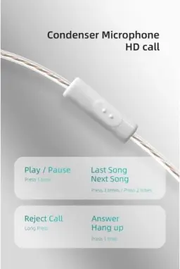 Fone de Ouvido KZ EDX Pro com Microfone - Cristal — imagem 4