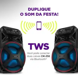 MONDIAL Caixa Amplificada Connect Partyplus, Preto, 250W RMS, Bivolt - CM-250 — imagem 4