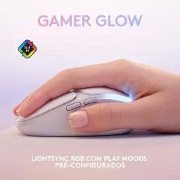 Mouse Gamer Sem Fio Logitech G705 LIGHTSPEED com RGB LIGHTSYNC, Design Compacto — imagem 4