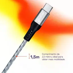 Geonav Cabo USB-C (tipo C) para USB, carregamento rápido, nylon trançado, 1,5MT — imagem 6