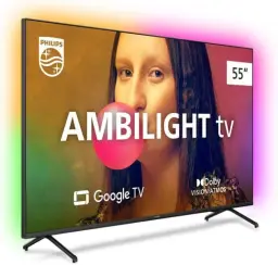 Smart TV Philips Ambilight 55" 4K 55PUG7908/78, Google TV, Comando de Voz — imagem 3
