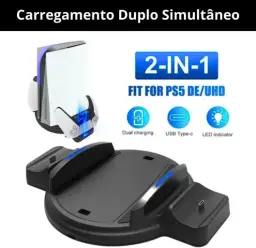 Carregador Controle PS5 Base de Carregamento Duplo Rapido Mimd Charging Dock — imagem 2