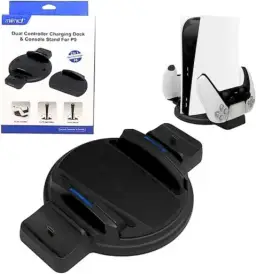Carregador Controle PS5 Base de Carregamento Duplo Rapido Mimd Charging Dock — imagem 1