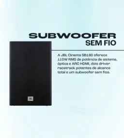 JBL, Soundbar, Bluetooth, Cinema SB180, 2.1 Canais, Subwoofer de 6,5" Sem Fio — imagem 3