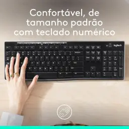 Teclado sem fio Logitech K270 com 8 Teclas Multimídia, Conexão USB — imagem 2