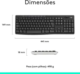 Teclado sem fio Logitech K270 com 8 Teclas Multimídia, Conexão USB — imagem 8