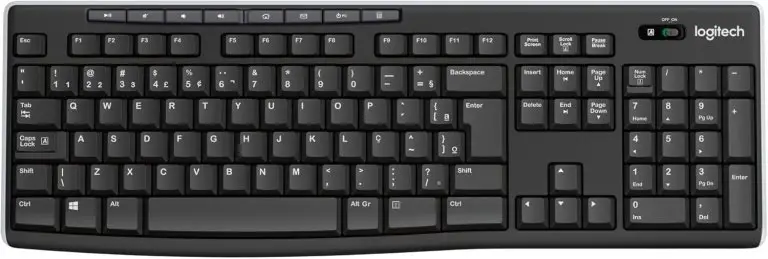 Teclado sem fio Logitech K270 com 8 Teclas Multimídia, Conexão USB