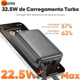 Basike Carregador Portátil, Power Bank 20000mAh com Cabos Integrados — imagem 5