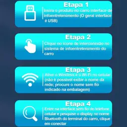 Adaptador CarPlay Android 2 em 1 Sem Fio, Dongle USB Mini para Conversão de — imagem 8