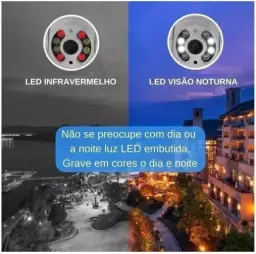 Câmera de Segurança Ip Wifi Hd 1080p A8 Câmera Icsee Visão Noturna — imagem 5