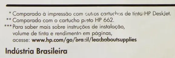 Cartucho HP 662XL Preto Original (CZ105AB) Para ImpressoraDeskJet 2516, 3516 — imagem 6