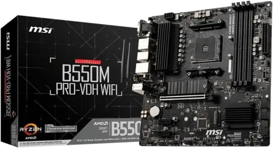 Placa Mãe MSI B550M PRO-VDH WIFI (AM4/4xDDR4/HDMI/DisplayPort/VGA/M.2/USB 3.2)