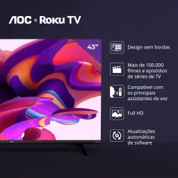 AOC 43S5135/78G - Smart TV LED 43" Full HD, Design sem bordas, Wifi — imagem 3