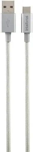 Cabo USB-C em nylon 1,5 m EUAC 15NB Branco Intelbras — imagem 3
