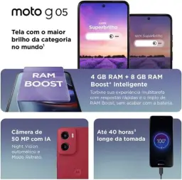 Smartphone Motorola Moto g05-256GB 12GB (4GB RAM + 8GB Ram Boost) e Camera 50MP — imagem 4