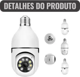 Câmera Segurança Lâmpada Ip Wifi 360° Full HD Yoosee Inteligente Prova D'água — imagem 5