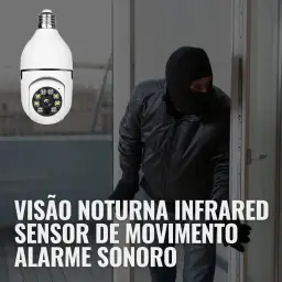 Câmera Segurança Lâmpada Ip Wifi 360° Full HD Yoosee Inteligente Prova D'água — imagem 8