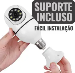 Câmera Segurança Lâmpada Ip Wifi 360° Full HD Yoosee Inteligente Prova D'água — imagem 3