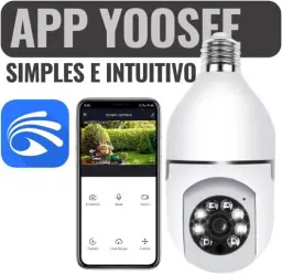 Câmera Segurança Lâmpada Ip Wifi 360° Full HD Yoosee Inteligente Prova D'água — imagem 4
