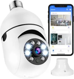 Câmera Segurança Lâmpada Ip Wifi 360°