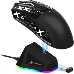 Mouse Gamer ATTACK SHARK X11 Sem Fio Tri-Mode (2.4G/Bluetooth/USB) Com Base RGB — imagem 2