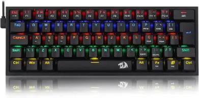 Teclado Mecanico Gamer Fizz Rainbow Preto Switch Marrom — imagem 1