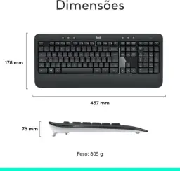 Combo Teclado e Mouse sem fio Logitech MK540 com Teclado com Apoio para as Mãos — imagem 8