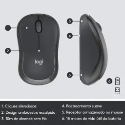 Combo Teclado e Mouse sem fio Logitech MK295 com Digitação e Clique Silencioso — imagem 8