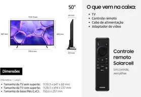 Samsung Smart TV 50" Crystal UHD 4K U8100F 2025 — imagem 9