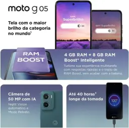 Smartphone Motorola Moto g05-256GB 12GB (4GB RAM + 8GB Ram Boost) e Camera 50MP — imagem 4