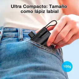 Power Bank Bateria Portátil 1Hora, Preto, Carga Rápida — imagem 4