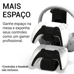 Suporte 2 Controles Headset Headphone Mesa Playstation 5 Ps5 — imagem 5