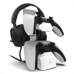 Suporte 2 Controles Headset Headphone Mesa Playstation 5 Ps5 — imagem 1