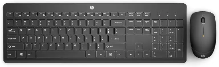 Combo de Teclado e Mouse Ergonômico Sem Fio HP 230 - com Dongle USB Wireless