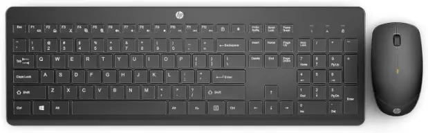Combo de Teclado e Mouse Ergonômico Sem Fio HP 230 - com Dongle USB Wireless — imagem 1
