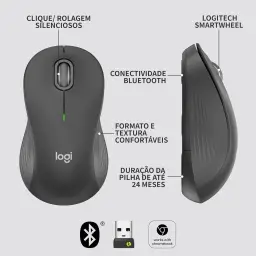 Mouse sem fio Logitech Signature M550 L com Design de Tamanho Padrão — imagem 6