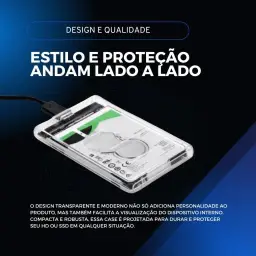 Case para HD transparente, Usb 3.0, transmissão 6gbps, Sata 2.5", Hhd ou Ssd — imagem 3