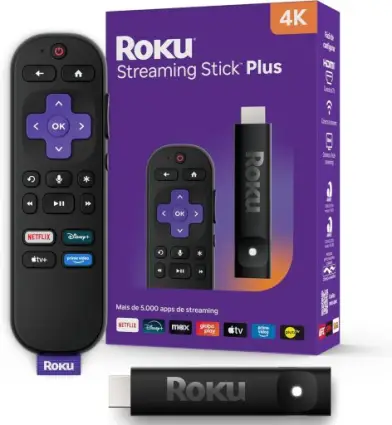 Roku Streaming Stick Plus 4K 2025 | Dispositivo de streaming para TV 4K com
