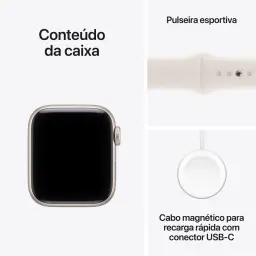 Apple Watch SE 3 GPS, Caixa em alumínio luz das estrelas de 40 mm com Bracelete — imagem 6