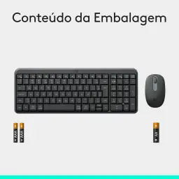 Combo Teclado e Mouse Sem Fio Logitech MK250 Bluetooth com Conectividade Rápida — imagem 9