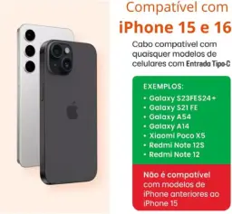 Carregador Turbo Tipo C Compatível com iPhone 15, 15 pro, 15 Pro Max, iPhone 16 — imagem 7