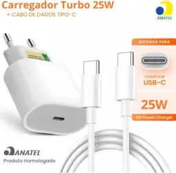 Carregador Turbo Tipo C Compatível com iPhone 15, 15 pro, 15 Pro Max, iPhone 16 — imagem 2