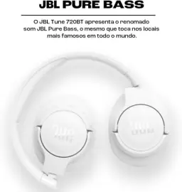 JBL, Fone de Ouvido Over-Ear, Headphone, Tune 720BT, Sem Fio- Branco — imagem 2