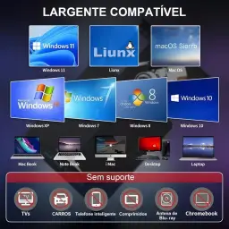 Gravador Externo DVD USB 3.0, Leitor CD/DVD Portátil com Hub USB 7 em 1 — imagem 7