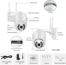 Câmera De Segurança Wi-fi Externa À Prova D'água Full Hd Gira 360 Bivolt — imagem 3