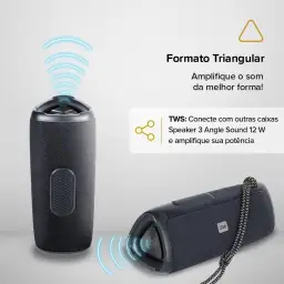 I2GO, Caixa De Som Bluetooth 3 Angle Sound. 12W RMS, Resistente à Água, Preto — imagem 9